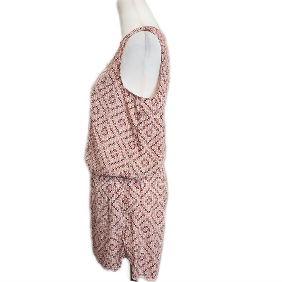 GAP shorts & tank romper, pink multicolor print, back zipper, size M - Picture 2 of 9